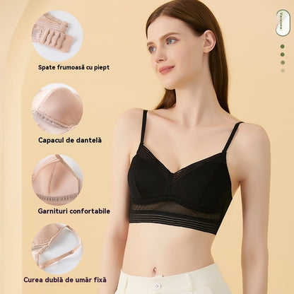 😍【Pachet de 3 piese】👙【S-3XL】Sutien în formă de U din dantelă ultra-subțire de vară, fără spate