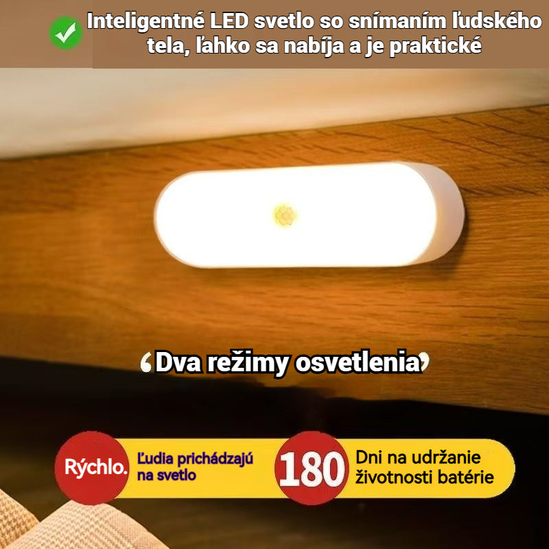 🏡💡【Kúpte 1 a získajte 1 zadarmo】Inteligentné LED svetlo so snímaním ľudského tela, ľahko sa nabíja a je praktické