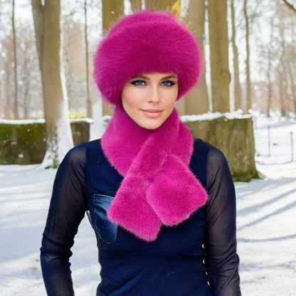 🔥Engrosado, cálido y resistente al viento [Bufanda de moda de invierno + gorro de felpa]