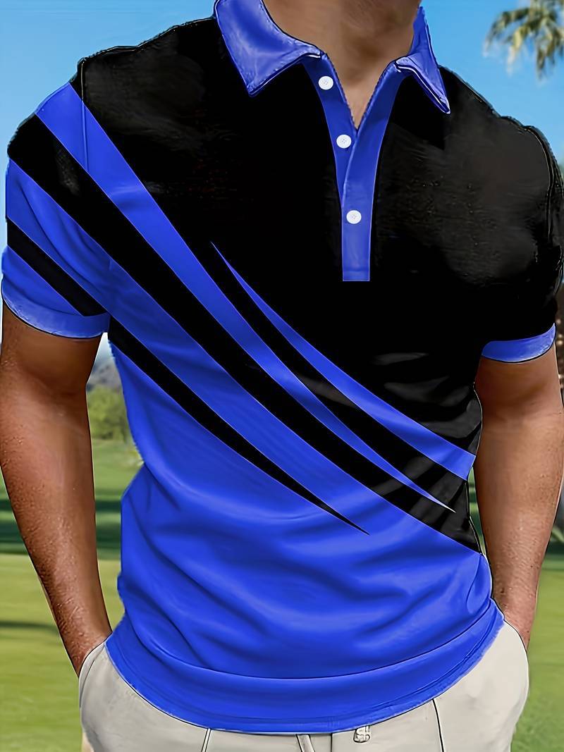 🔥👔Časově omezená akce【S-6XL】Nové módní pruhované pánské polo tričko, univerzální pro volný čas, snadno kombinovatelné.