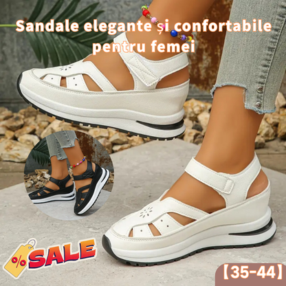 🌸【35-44】Sandale confortabile pentru femei, la modă 2025, cu tocuri goale, confecționate din piele naturală.