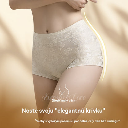 🔥🔥【5-dielna sada】Dámske antibakteriálne trojuholníkové nohavičky z morušového hodvábu triedy 10A s vysokým pásom, ktoré zdvíhajú zadok a splošťujú brucho (40-80 kg).