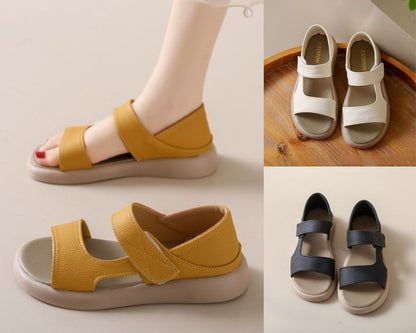 👡【35-43】 sandale retro de vară cu un singur picior din piele moale, cu talpă moale