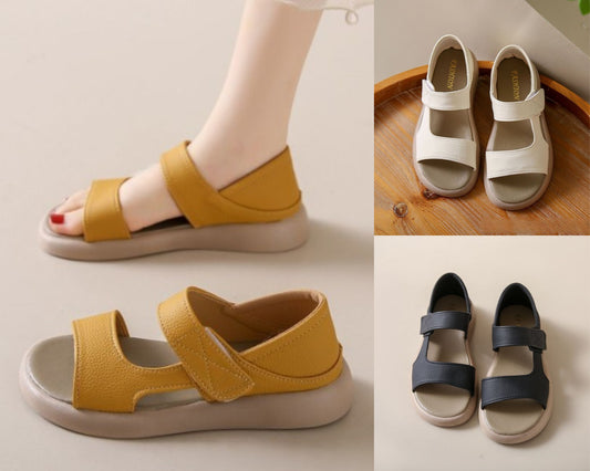 👡【35-43】Retro letné sandále na jednom remienku z mäkkej kože s mäkkou podrážkou