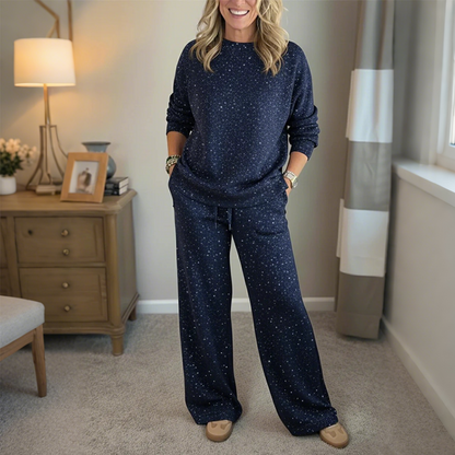 💖✨【Top + Nohavice】Zimná trblietavá mikina s kapucňou, dvojdielna súprava