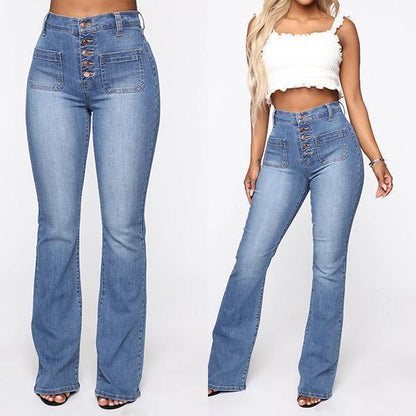 🔥👖【S-4XL】Pantaloni evazați cu talie înaltă pentru femei, cei mai la modă