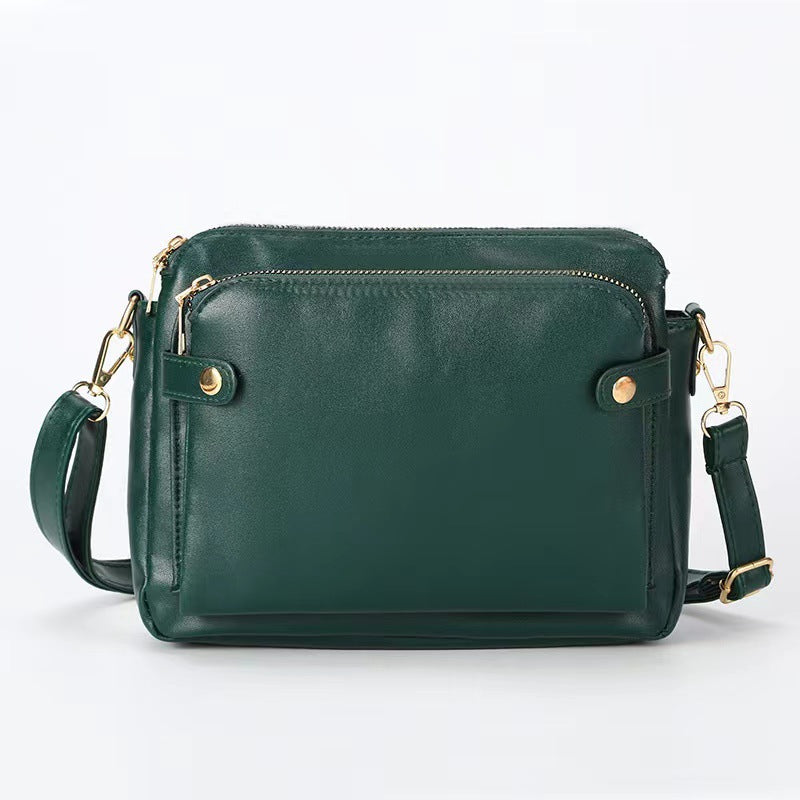 ==👜2025 Nuevo bolso bandolera de cuero de tres capas==