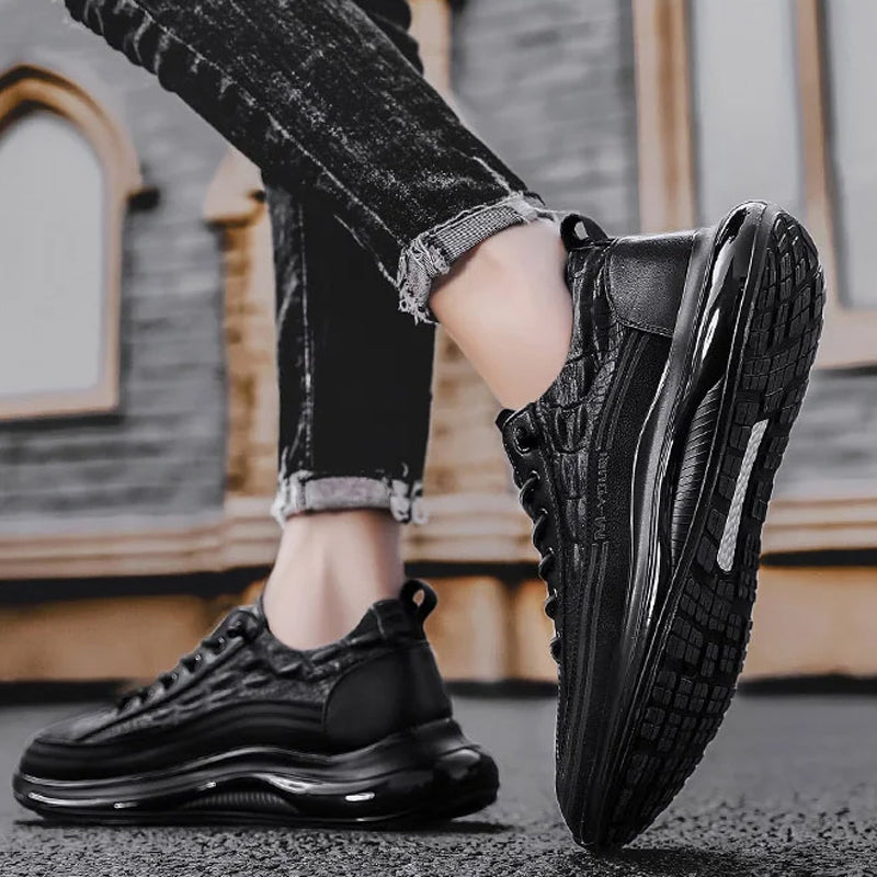 【38-48】2025 nuevas zapatillas de plataforma con patrón de cocodrilo a la moda para hombre