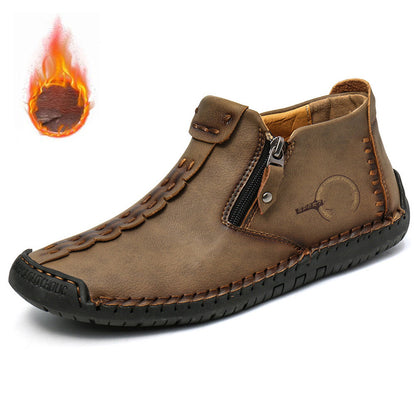 🔥🥾Botas de invierno para hombre con cremallera, cálidas, cómodas y forradas de felpa.