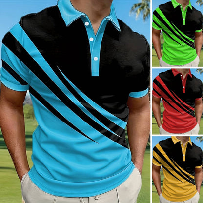 🔥👔Časově omezená akce【S-6XL】Nové módní pruhované pánské polo tričko, univerzální pro volný čas, snadno kombinovatelné.