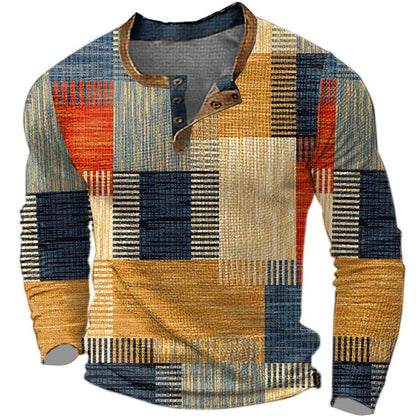 👔【S-4XL】🔥  Nová kolekce pánských košil s potiskem, dlouhé rukávy, uvolněný styl Henry, dostupné ve více barvách