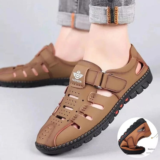 🔥【38-44】Nuevos zapatos casuales transpirables de verano para hombre, sandalias de suela blanda huecas