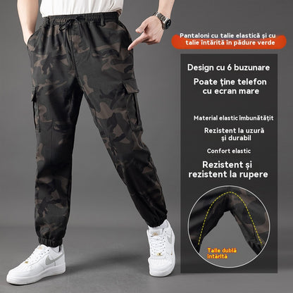 🔥Salopetă elastică în zona inghinală, pantaloni cu manșetă lejeră și rezistentă la uzură, pantaloni de lucru pentru agrement în aer liber【45-110kg】