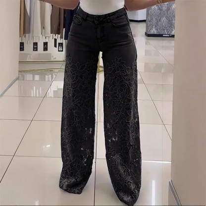 💥 LIQUIDACIÓN DE STOCK 💥👖Vaqueros denim modernos con parches de encaje