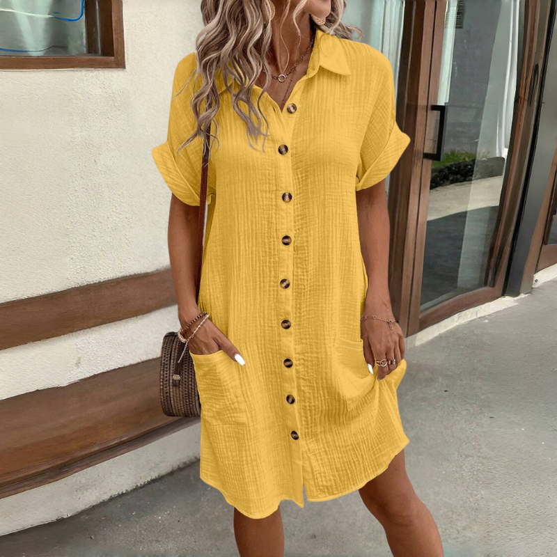 👗【S–2XL】 Nové módní bavlněné šaty, lehké a prodyšné