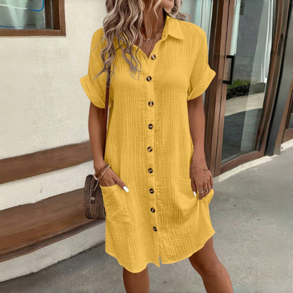 👗【S–2XL】 Nové módní bavlněné šaty, lehké a prodyšné