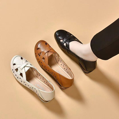 😍【35-40】Dámské letní prodyšné ortopedické boty s dutým síťovaným svrškem a nízkým podpatkem