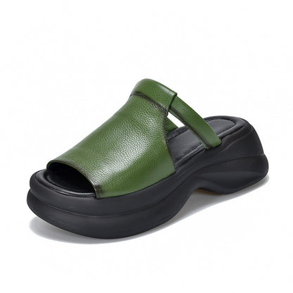 🔥【35-40】👡Sandale noi pentru femei, pentru creșterea în înălțime, cu talpă groasă și vârf deschis (înălțimea tocului 6 cm)
