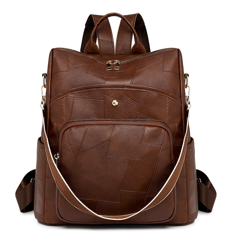 👛🌟Rucsac din piele de mare capacitate, geantă de umăr, design în relief
