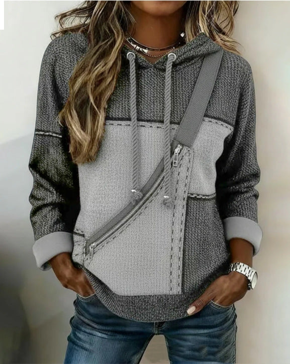 👚【S-5XL】✨Νέο γυναικείο casual φούτερ με κουκούλα και 3D τύπωμα, μοντέρνο και εύκολο στο συνδυασμό