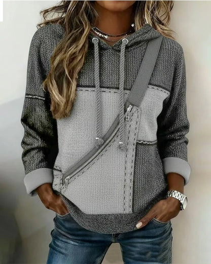 👚【S-5XL】✨Νέο γυναικείο casual φούτερ με κουκούλα και 3D τύπωμα, μοντέρνο και εύκολο στο συνδυασμό