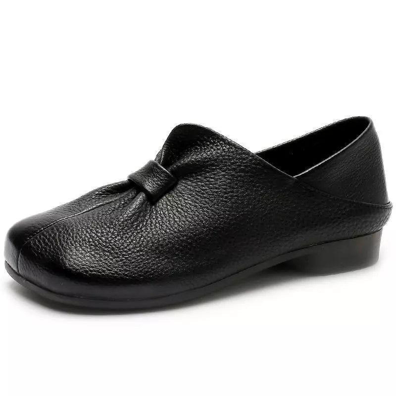 👡【Rozmiary 35-42】2026 Nowość, Miękkie buty damskie, Ozdoba kokardki, Wysokiej jakości skóra bydlęca, Proste i wykwintne
