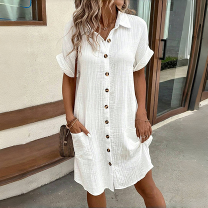 👗【S–2XL】 Nové módní bavlněné šaty, lehké a prodyšné