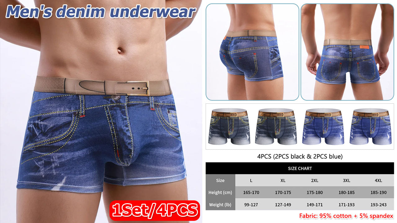 🩳【4 piezas】Calzoncillos de algodón transpirable para hombre