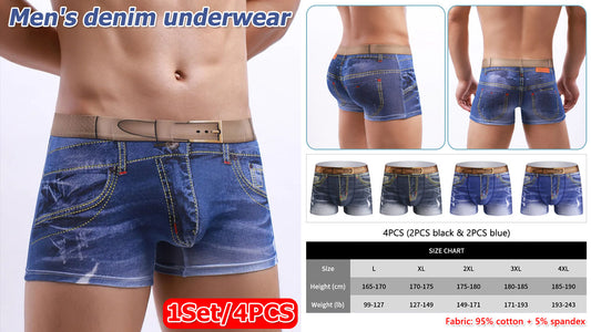 🩳【4 piezas】Calzoncillos de algodón transpirable para hombre