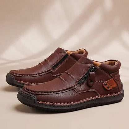 🔥👞【38-48】Pánské řidičské boty, vyrobené z vysoce kvalitní kůže, ručně vyrobené, protiskluzové - široká špička, podpora klenby