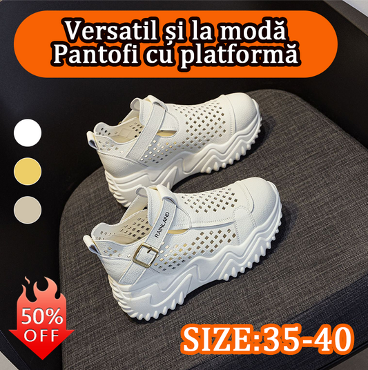 🔥Nou produs la preț promoțional【Mărimi 35-40】Sandale casual noi, cu talpă groasă, respirabile și decupate