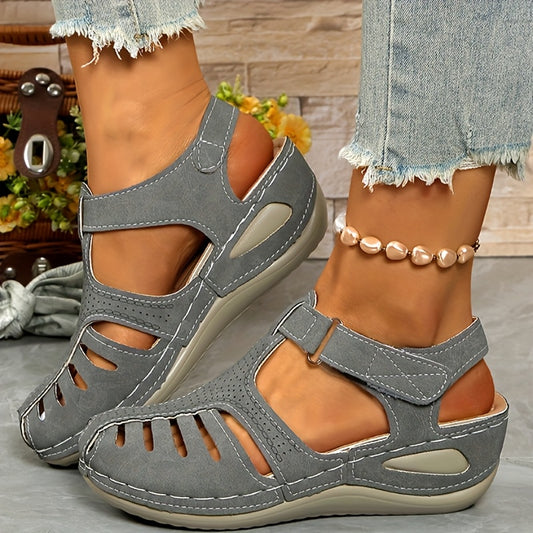 👡【34-44】Dámské ležérní sandály na klínku, prodyšné a pohodlné