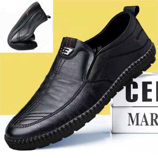 【39-44】 2024 zapatos casuales de cuero para hombres de mediana edad y personas mayores