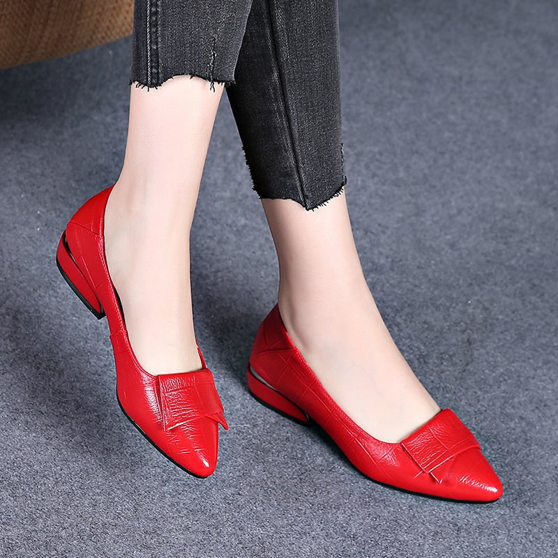 💥【35-40】Nuevos zapatos planos de piel antideslizantes, cómodos y transpirables, elegantes y a la moda.