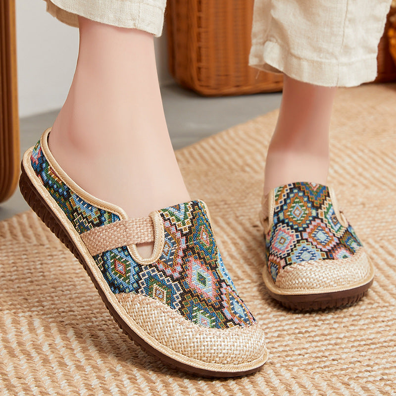 🤩✨【35-41】Papuci de damă cu talpă moale din in brodat