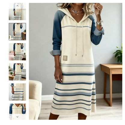 🔥【S-3XL】2025 Horúce nové džínsové farebné blokové mikiny s kapucňou