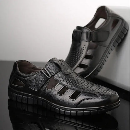 🔥【50% OFF】【39-44】Sandale de vară din piele naturală pentru bărbați, respirabile