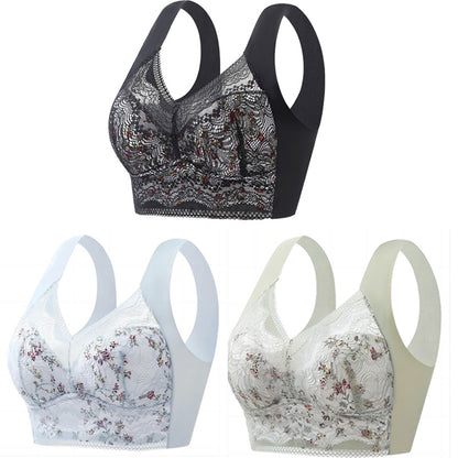 【🔥Cumpărați 1, primiți 3 gratuit】【Set de 3 bucăți】💕🎁Sutien de mărime mare din mătase de gheață fără cusături, respirabil și reglabil【Potrivit pentru 40kg-100kg】