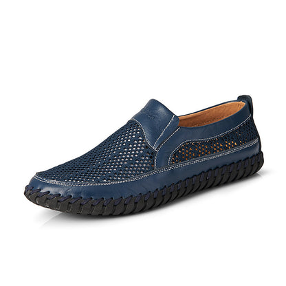 【38–48】👞Nowe męskie skórzane buty z siateczką – duże rozmiary – prawdziwa skóra bydlęca, odporne na pot i nieprzyjemny zapach, oddychające i wygodne 👞