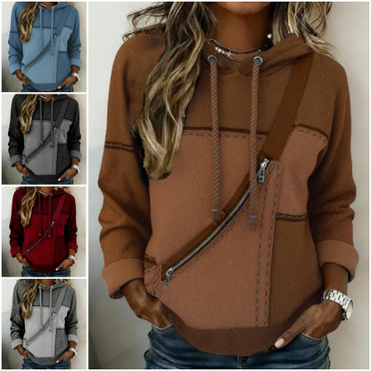 👚【S-5XL】✨Νέο γυναικείο casual φούτερ με κουκούλα και 3D τύπωμα, μοντέρνο και εύκολο στο συνδυασμό