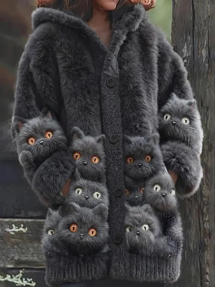 【S-5XL】Roztomilá bunda s kapucňou a podšívkou z flísu