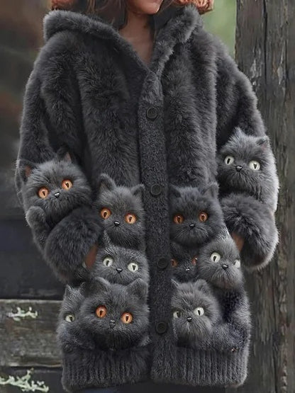 【S-5XL】Κομψό χαριτωμένο παλτό με κουκούλα για γάτες και σκύλους, φθινοπωρινό/χειμωνιάτικο στυλ