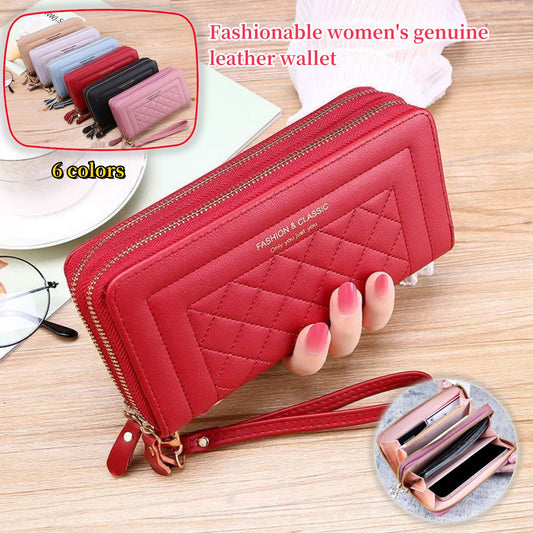 🔥👜2025, la última cartera de moda para mujer de múltiples capas con doble cremallera