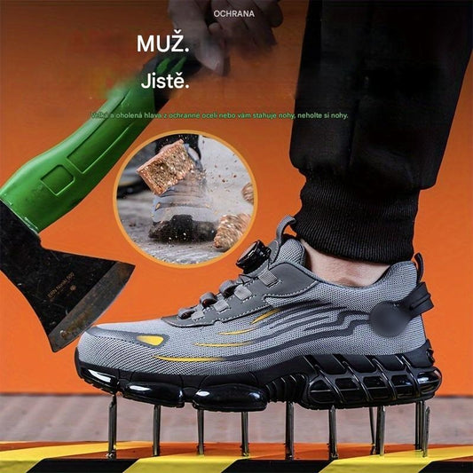 🔥Poslední den sleva 50 %【39-46】Nové kvalitní pracovní boty s ocelovou špičkou, odolné proti nárazu a propíchnutí, pohodlné i při dlouhém nošení