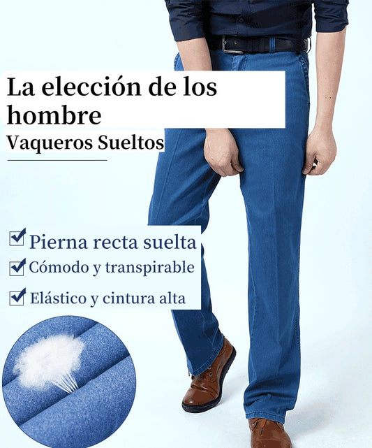 👖👖【55-110KG】 2025 noi blugi elastici cu talie înaltă pentru bărbați de dimensiuni mari