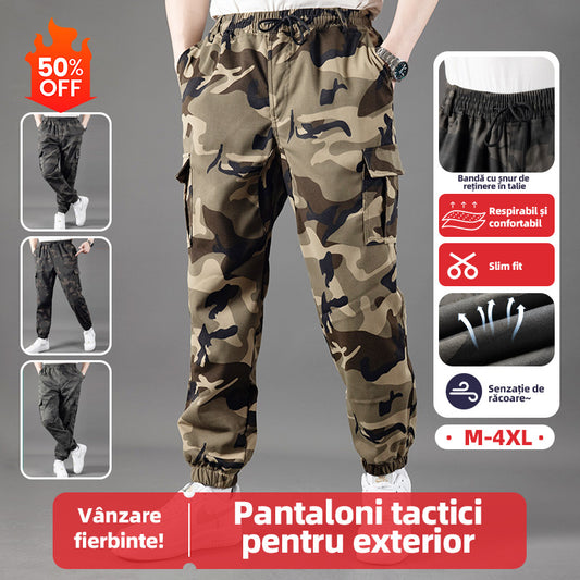 🔥Salopetă elastică în zona inghinală, pantaloni cu manșetă lejeră și rezistentă la uzură, pantaloni de lucru pentru agrement în aer liber【45-110kg】