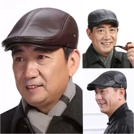 Gorro de piel de oveja de tamaño ajustable para hombre.