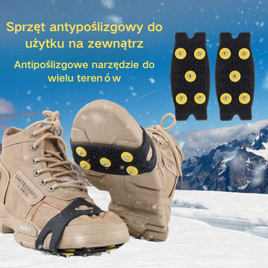 🚶❄️Kup 2, otrzymaj 2 gratis🔥Niewidoczne, 5-zębowe, antypoślizgowe pętle do raków, raki do użytku na zewnątrz, odpowiednie do wędrówek po śniegu, wspinaczki górskiej, wspinaczki skałkowej i zimowych powierzchni lodowych, niezbędne dla osób starszych.