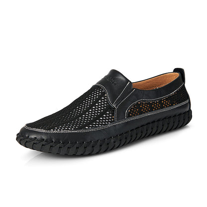 【38–48】👞Nowe męskie skórzane buty z siateczką – duże rozmiary – prawdziwa skóra bydlęca, odporne na pot i nieprzyjemny zapach, oddychające i wygodne 👞