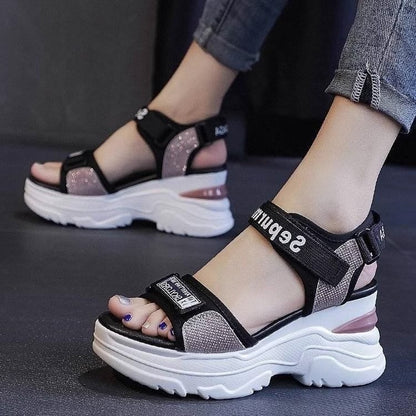 🔥👡【34~40】 Sandale noi, la modă, cu talpă groasă 2025